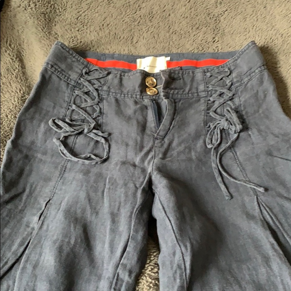 Wide Leg Anthropologie Linen Trouser